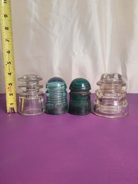 Bundle of 5 Vintage Glass Insulators
